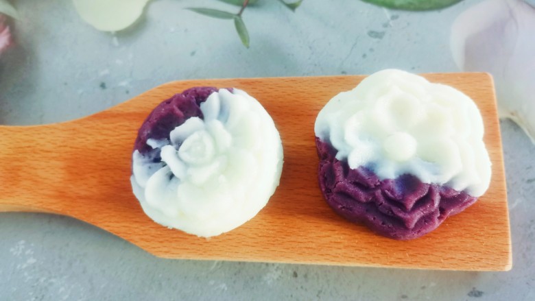 山药紫薯糕,山药紫薯糕成品图