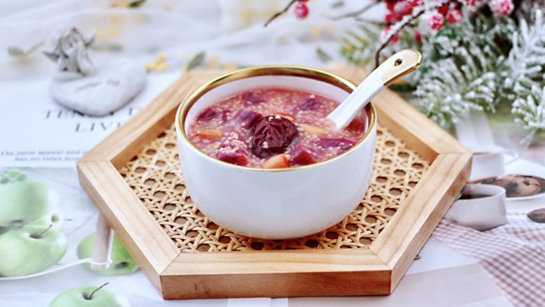 紫薯小米粥,冬天最治愈的粥，真香！