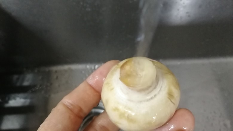 炒口蘑,口蘑清水洗干净。