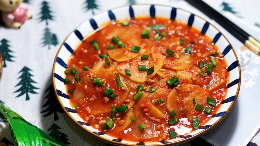 西红柿炒土豆片➕肉末番茄土豆片