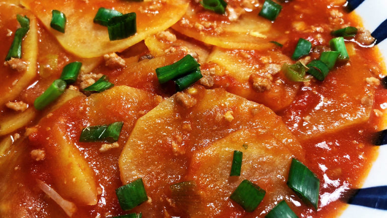 西红柿炒土豆片图片