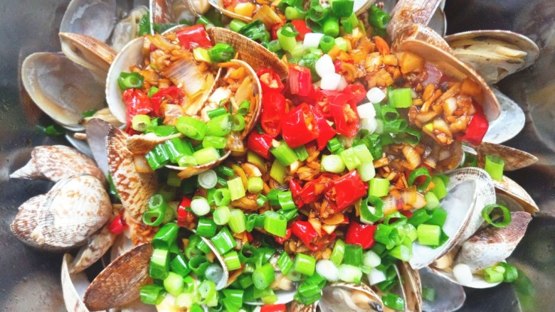 葱油花蛤,香鲜美味的花哈