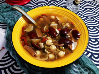 红枣绿豆汤➕红枣莲子百合绿豆汤,成品
