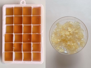 蔓越莓乌龙冰,4、将乌龙茶冰块打成冰沙，倒入杯子中。