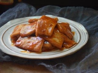 茄汁豆腐,出锅装碟