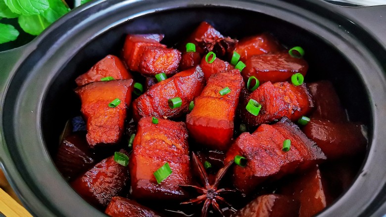 白萝卜炖猪肉,出锅撒上葱花即可