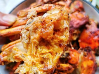 家常炒螃蟹,大块大块蟹肉。