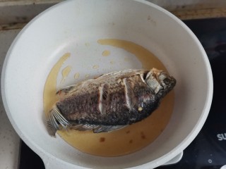 鲫鱼豆腐菇菌汤,起锅烧油，下入鲫鱼小火煎至两面金黄