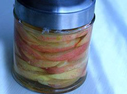 自制苹果醋,然后在瓶口封上保鲜膜，盖上盖子，在较温暖处呆上三个月以上