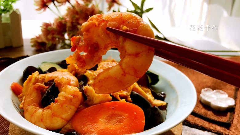 木须大虾,尝一口，鲜美极了。