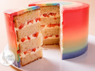 瑞士奶油霜 - 彩虹抹面蛋糕