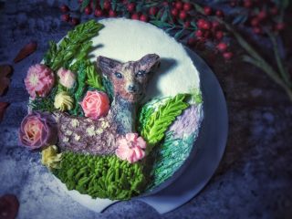 森林之子——立体裱花蛋糕,成品图