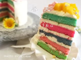 彩虹蛋糕,一层一层的蛋糕，让人食欲大增啊