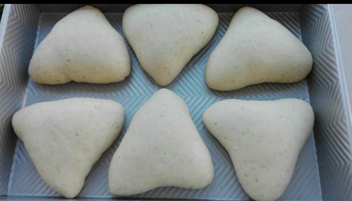全麦豆沙葡萄干面包,进行二次发酵，发酵至原来的1.5-2倍