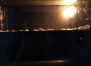 椰蓉花朵面包,入预热180度的烤箱20分钟左右，表面上色即可