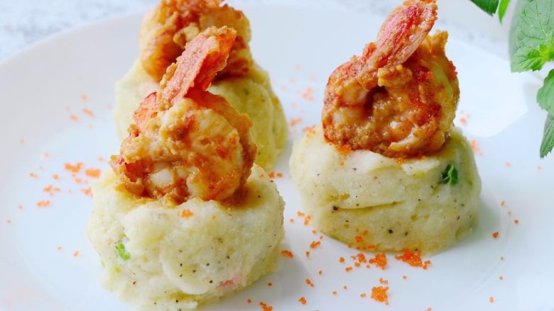 咸蛋黄焗阿根廷红虾,完成品