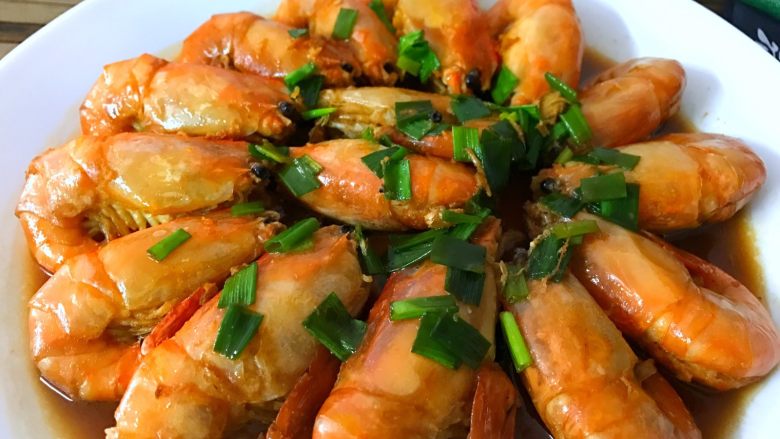 油焖大虾,美味的大虾。