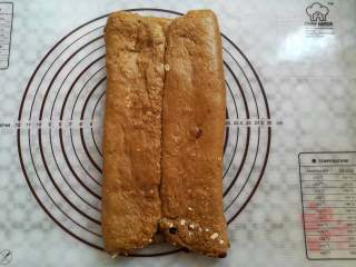 红糖谷物面包,把面团擀成一个长的面皮，面团2边各四分之一处像中间折叠