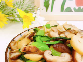 香菇炒上海青,成品图