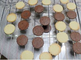 向日葵饼干,用饼干模压出花型，再刻画出喜欢的造型，放入预热好的烤箱170度 10到15分钟,烤好的饼干放在烤架上散除高热