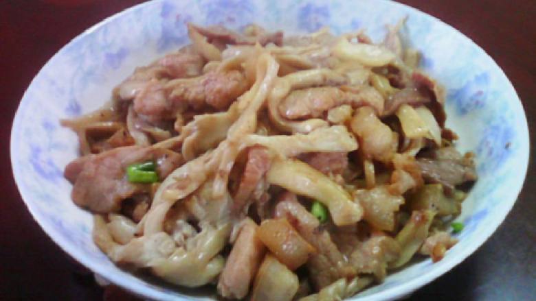 肉炒凤尾菇