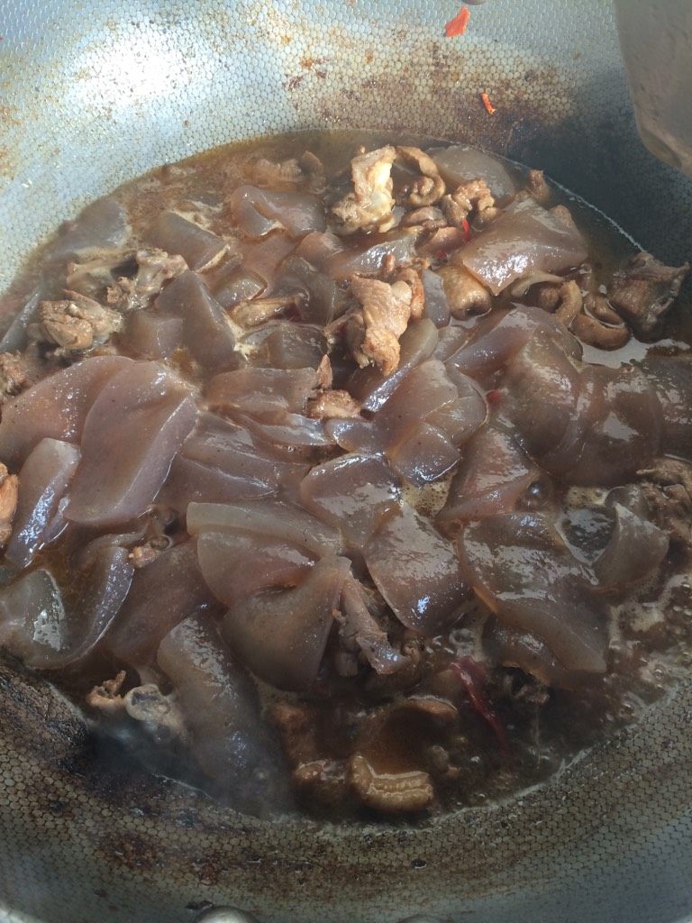 魔芋烧鸭子,如图下入煮滚的锅中，调味