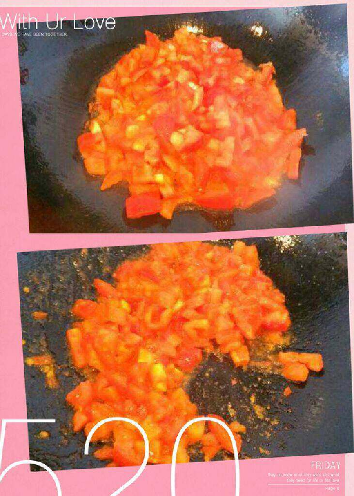 番茄肉丸子汤,热锅放油翻炒番茄，炒的融融的