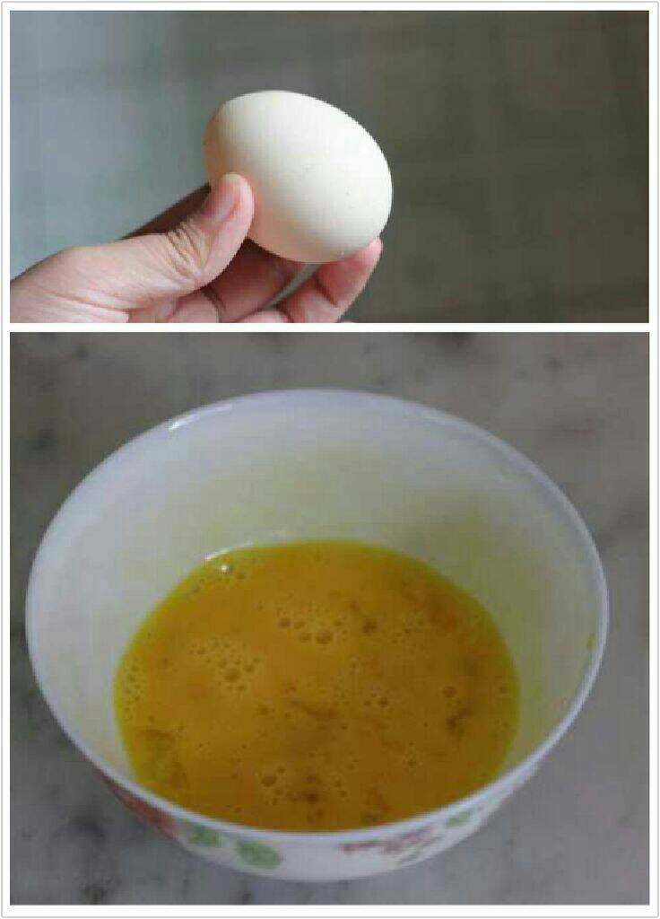 山药蒸鸡蛋,打在碗里搅拌均匀