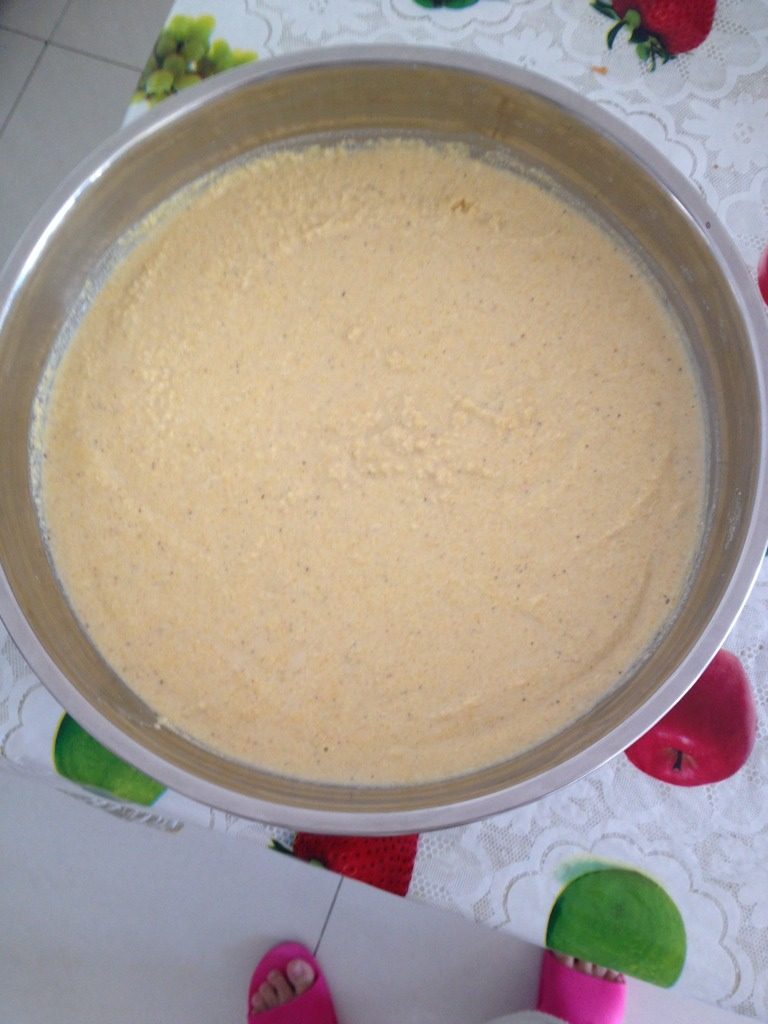 黄金饼,如图拌匀后是这样的，盖上盖子发酵