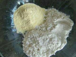 自制榆树钱杂粮饼,面粉  玉米粉  盐 鸡精混合。