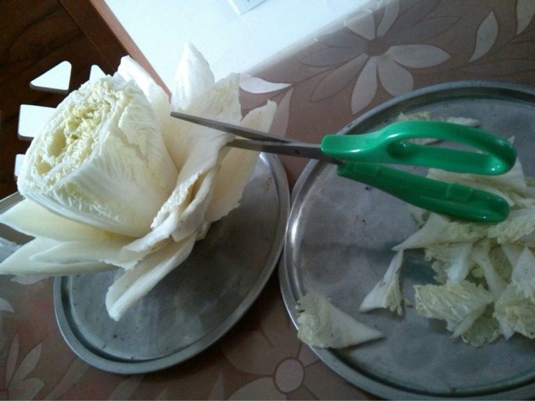 糖醋白莲,如图用剪刀剪出莲花花瓣