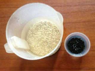 薏米绿豆糖水,薏米和黑豆泡发