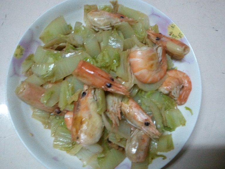 沼虾炒白菜