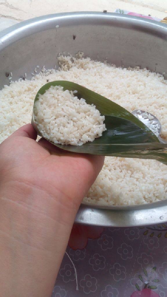江米蜜枣粽子,蜜枣上面再盖一勺米